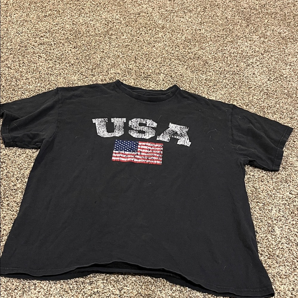 old navy Black USA Flag T-Shirt